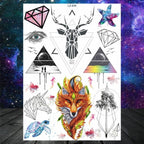 Realistic Black Temporary Small Big Tattoos Space Planets Animals Tatoos Waterproof  Face Hands Tattoos For Girls Mens Stevvex