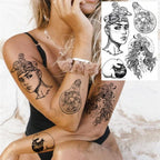 Realistic Black Temporary Small Big Tattoos Space Planets Animals Tatoos Waterproof  Face Hands Tattoos For Girls Mens Stevvex