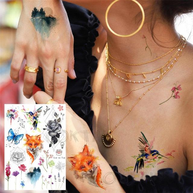 Realistic Black Temporary Small Big Tattoos Space Planets Animals Tatoos Waterproof  Face Hands Tattoos For Girls Mens Stevvex