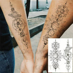 Realistic Black Temporary Small Big Tattoos Space Planets Animals Tatoos Waterproof  Face Hands Tattoos For Girls Mens Stevvex