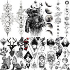 Realistic Black Temporary Small Big Tattoos Space Planets Animals Tatoos Waterproof  Face Hands Tattoos For Girls Mens Stevvex