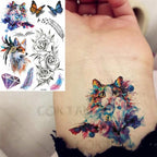 Realistic Black Temporary Small Big Tattoos Space Planets Animals Tatoos Waterproof  Face Hands Tattoos For Girls Mens Stevvex