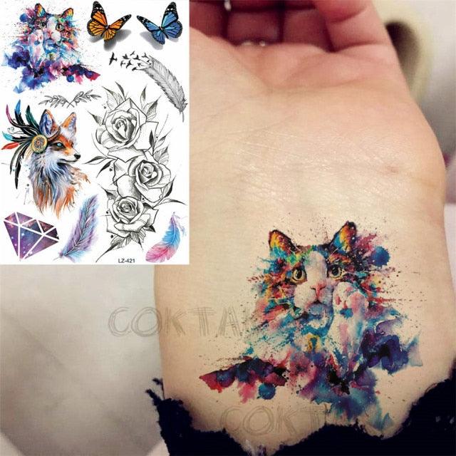 Realistic Black Temporary Small Big Tattoos Space Planets Animals Tatoos Waterproof  Face Hands Tattoos For Girls Mens Stevvex