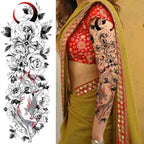 Realistic Full Arm Temporary Tattoos Sleeve Fake Tatoos Warrior Lion Tiger Flower Waterproof Tattoo Stickers For Womens Mens