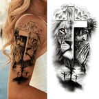 Realistic Full Arm Temporary Tattoos Sleeve Fake Tatoos Warrior Lion Tiger Flower Waterproof Tattoo Stickers For Womens Mens