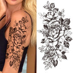 Realistic Full Arm Temporary Tattoos Sleeve Fake Tatoos Warrior Lion Tiger Flower Waterproof Tattoo Stickers For Womens Mens