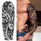 Realistic Full Arm Temporary Tattoos Sleeve Fake Tatoos Warrior Lion Tiger Flower Waterproof Tattoo Stickers For Womens Mens