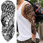 Realistic Full Arm Temporary Tattoos Sleeve Fake Tatoos Warrior Lion Tiger Flower Waterproof Tattoo Stickers For Womens Mens