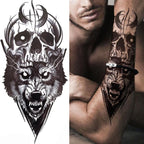 Realistic Full Arm Temporary Tattoos Sleeve Fake Tatoos Warrior Lion Tiger Flower Waterproof Tattoo Stickers For Womens Mens