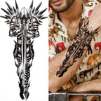 Realistic Full Arm Temporary Tattoos Sleeve Fake Tatoos Warrior Lion Tiger Flower Waterproof Tattoo Stickers For Womens Mens