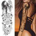 Realistic Full Arm Temporary Tattoos Sleeve Fake Tatoos Warrior Lion Tiger Flower Waterproof Tattoo Stickers For Womens Mens