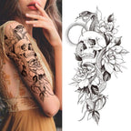 Realistic Full Arm Temporary Tattoos Sleeve Fake Tatoos Warrior Lion Tiger Flower Waterproof Tattoo Stickers For Womens Mens