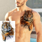 Realistic Lion Temporary Tattoo Black Warrior Sticker Waterproof Luxury Tattoo For Men Women