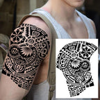 Realistic Lion Temporary Tattoo Black Warrior Sticker Waterproof Luxury Tattoo For Men Women