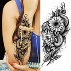 Realistic Sketches Black Flowers Temporary Waterproof Flower Tattoos Modern Body Arm Drawing For Womens Stevvex