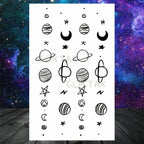 Realistic Small Planets Temporary Tattoos Arm Waterpoof Black Sticker Space Planets For Girls And Boys Stevvex