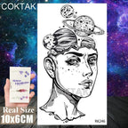 Realistic Small Planets Temporary Tattoos Arm Waterpoof Black Sticker Space Planets For Girls And Boys Stevvex