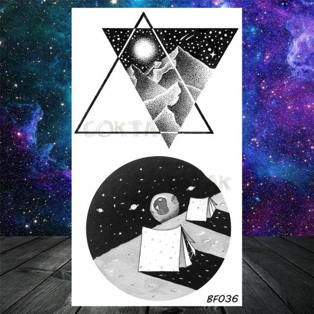 Realistic Small Planets Temporary Tattoos Arm Waterpoof Black Sticker Space Planets For Girls And Boys Stevvex