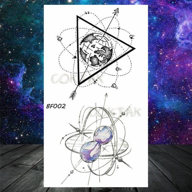 Realistic Small Planets Temporary Tattoos Arm Waterpoof Black Sticker Space Planets For Girls And Boys Stevvex