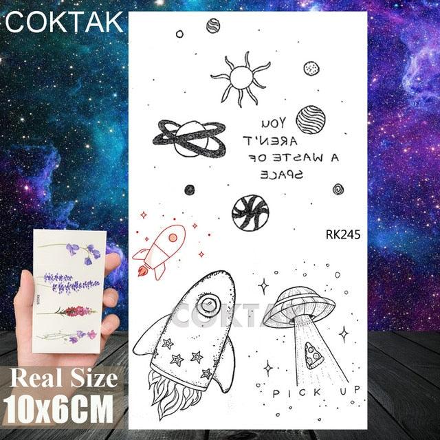 Realistic Small Planets Temporary Tattoos Arm Waterpoof Black Sticker Space Planets For Girls And Boys Stevvex
