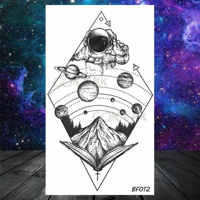 Realistic Small Planets Temporary Tattoos Arm Waterpoof Black Sticker Space Planets For Girls And Boys Stevvex