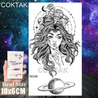 Realistic Small Planets Temporary Tattoos Arm Waterpoof Black Sticker Space Planets For Girls And Boys Stevvex