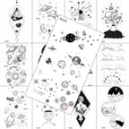 Realistic Small Planets Temporary Tattoos Arm Waterpoof Black Sticker Space Planets For Girls And Boys Stevvex