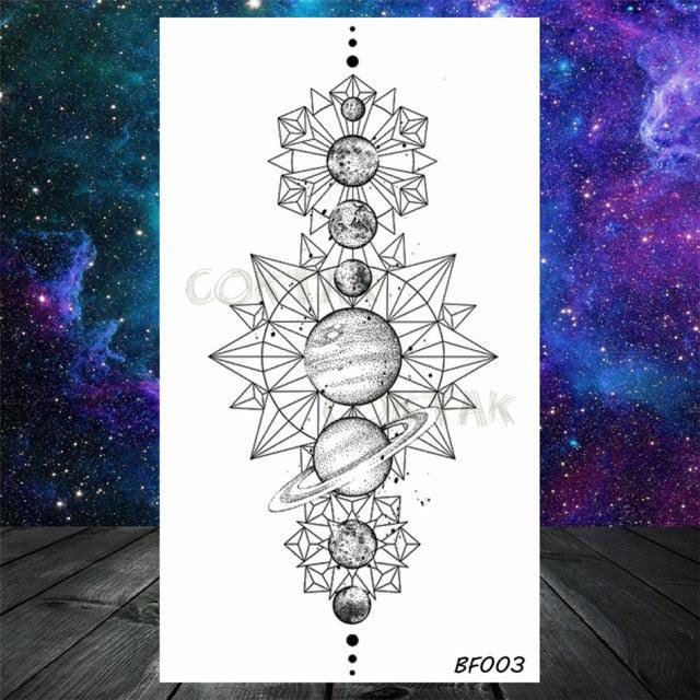 Realistic Small Planets Temporary Tattoos Arm Waterpoof Black Sticker Space Planets For Girls And Boys Stevvex