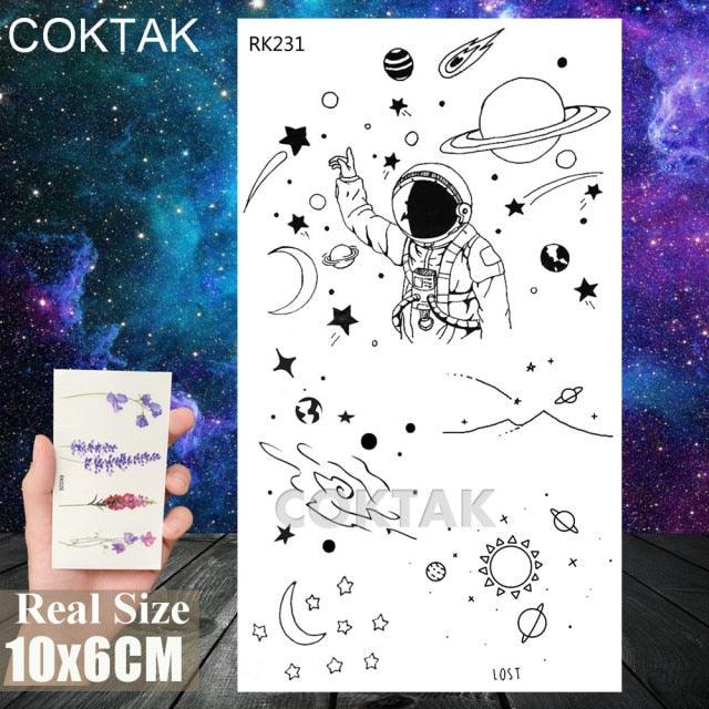 Realistic Small Planets Temporary Tattoos Arm Waterpoof Black Sticker Space Planets For Girls And Boys Stevvex