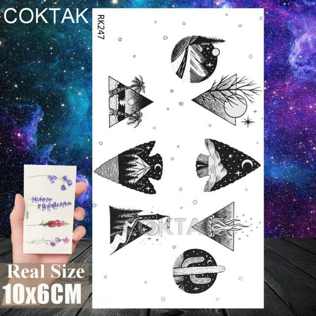 Realistic Small Planets Temporary Tattoos Arm Waterpoof Black Sticker Space Planets For Girls And Boys Stevvex