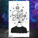 Realistic Small Planets Temporary Tattoos Arm Waterpoof Black Sticker Space Planets For Girls And Boys Stevvex