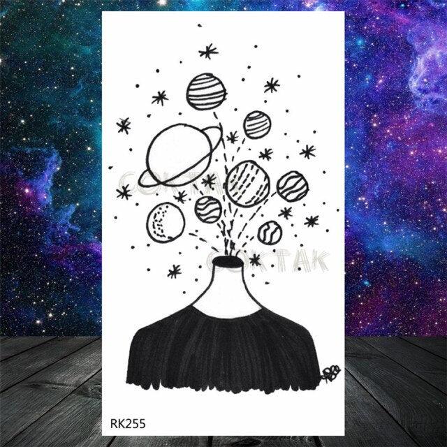 Realistic Small Planets Temporary Tattoos Arm Waterpoof Black Sticker Space Planets For Girls And Boys Stevvex