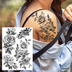 Realistic Tattoos Temporary Womens Flower Sticker Tattoos Waterproof Women Body Art Fake Legs Tattoo Stickers Stevvex