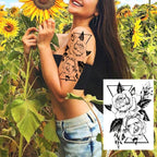 Realistic Tattoos Temporary Womens Flower Sticker Tattoos Waterproof Women Body Art Fake Legs Tattoo Stickers Stevvex