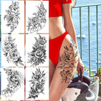 Realistic Tattoos Temporary Womens Flower Sticker Tattoos Waterproof Women Body Art Fake Legs Tattoo Stickers Stevvex
