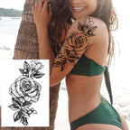 Realistic Tattoos Temporary Womens Flower Sticker Tattoos Waterproof Women Body Art Fake Legs Tattoo Stickers Stevvex