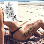 Realistic Tattoos Temporary Womens Flower Sticker Tattoos Waterproof Women Body Art Fake Legs Tattoo Stickers Stevvex