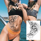 Realistic Tattoos Temporary Womens Flower Sticker Tattoos Waterproof Women Body Art Fake Legs Tattoo Stickers Stevvex