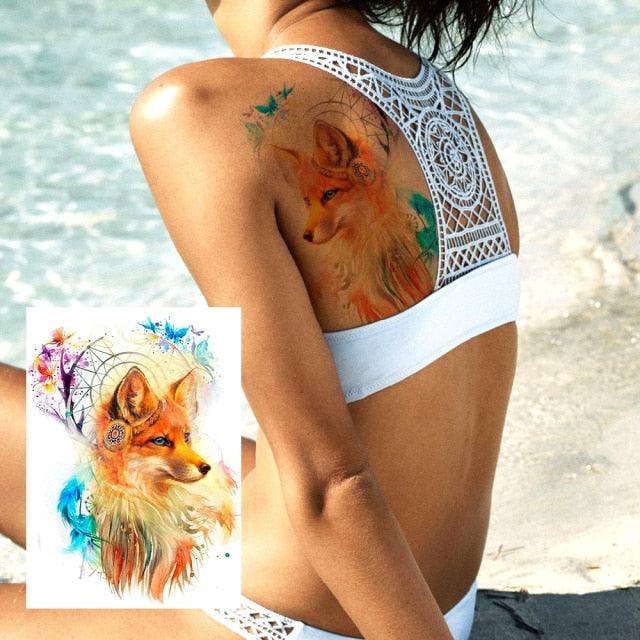 Realistic Tattoos Temporary Womens Flower Sticker Tattoos Waterproof Women Body Art Fake Legs Tattoo Stickers Stevvex