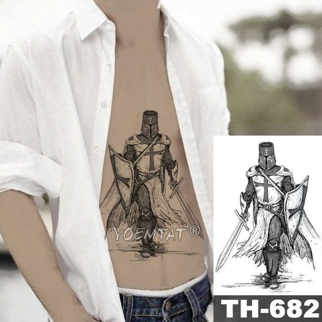 Realistic Temporary Lion Wolf Sticker Tattoo Waterproof  Elegant Body Arm Warrior Tattoo For Mens Stevvex