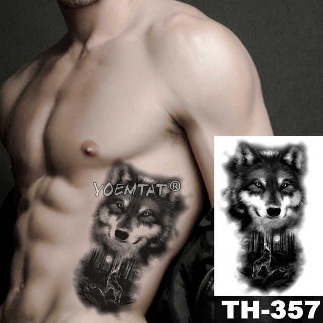 Realistic Temporary Lion Wolf Sticker Tattoo Waterproof  Elegant Body Arm Warrior Tattoo For Mens Stevvex