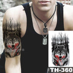 Realistic Temporary Lion Wolf Sticker Tattoo Waterproof  Elegant Body Arm Warrior Tattoo For Mens Stevvex