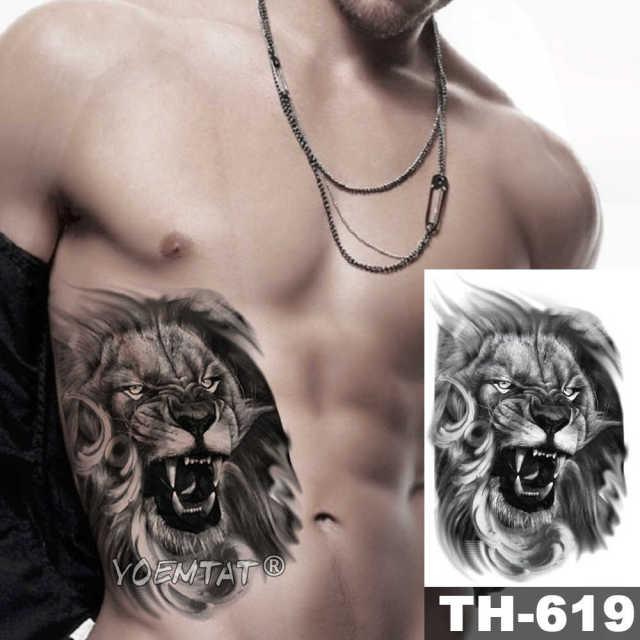 Realistic Temporary Lion Wolf Sticker Tattoo Waterproof  Elegant Body Arm Warrior Tattoo For Mens Stevvex