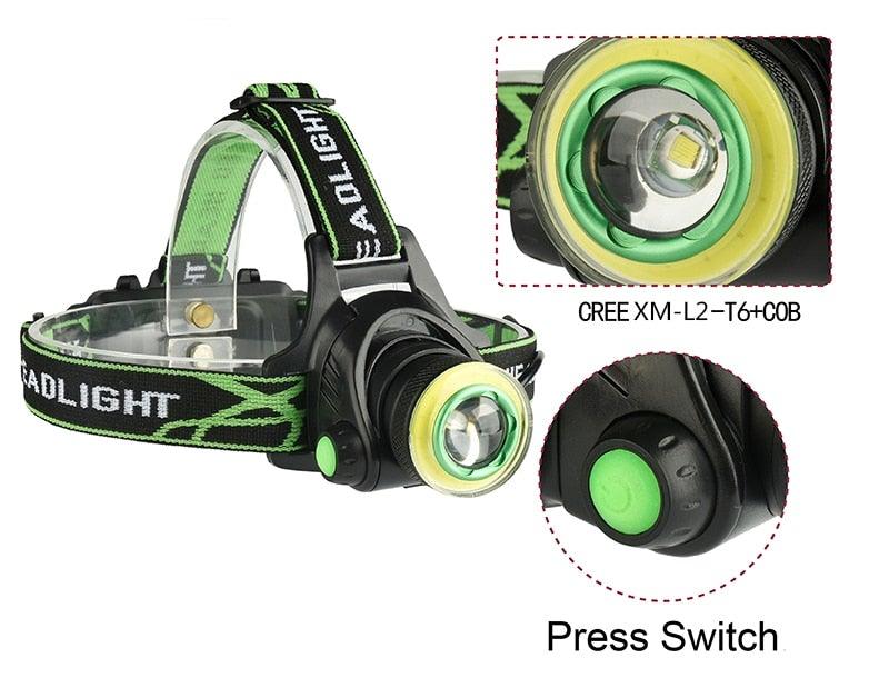 Rechargeable Adjustable 10000LM Led Headlamp Micro USB Charger Flashlight Head Lamp Portable Light Torch Flashlight For Night Work Camping Hiking  Walking Stevvex