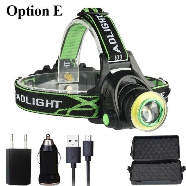 Rechargeable Adjustable 10000LM Led Headlamp Micro USB Charger Flashlight Head Lamp Portable Light Torch Flashlight For Night Work Camping Hiking  Walking Stevvex