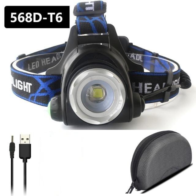 Rechargeable Adjustable 10000LM Led Headlamp Micro USB Charger Flashlight Head Lamp Portable Light Torch Flashlight For Night Work Camping Hiking  Walking Stevvex