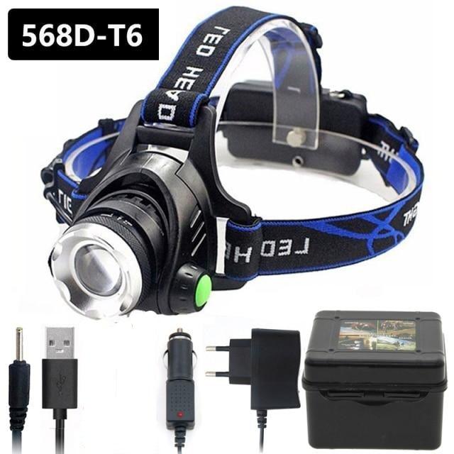 Rechargeable Adjustable 10000LM Led Headlamp Micro USB Charger Flashlight Head Lamp Portable Light Torch Flashlight For Night Work Camping Hiking  Walking Stevvex