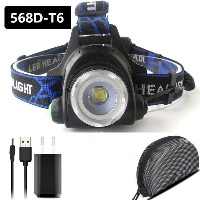 Rechargeable Adjustable 10000LM Led Headlamp Micro USB Charger Flashlight Head Lamp Portable Light Torch Flashlight For Night Work Camping Hiking  Walking Stevvex