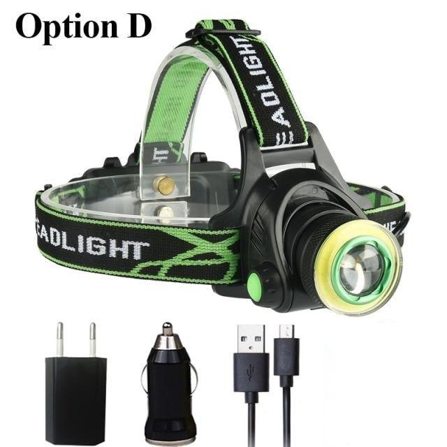 Rechargeable Adjustable 10000LM Led Headlamp Micro USB Charger Flashlight Head Lamp Portable Light Torch Flashlight For Night Work Camping Hiking  Walking Stevvex