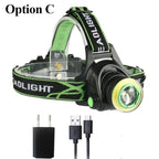 Rechargeable Adjustable 10000LM Led Headlamp Micro USB Charger Flashlight Head Lamp Portable Light Torch Flashlight For Night Work Camping Hiking  Walking Stevvex